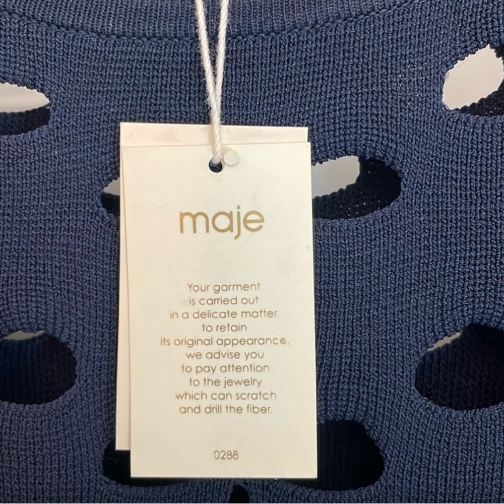 NWT - MAJE cutout dress, Navy - 3 (L) - Picture 4 of 5